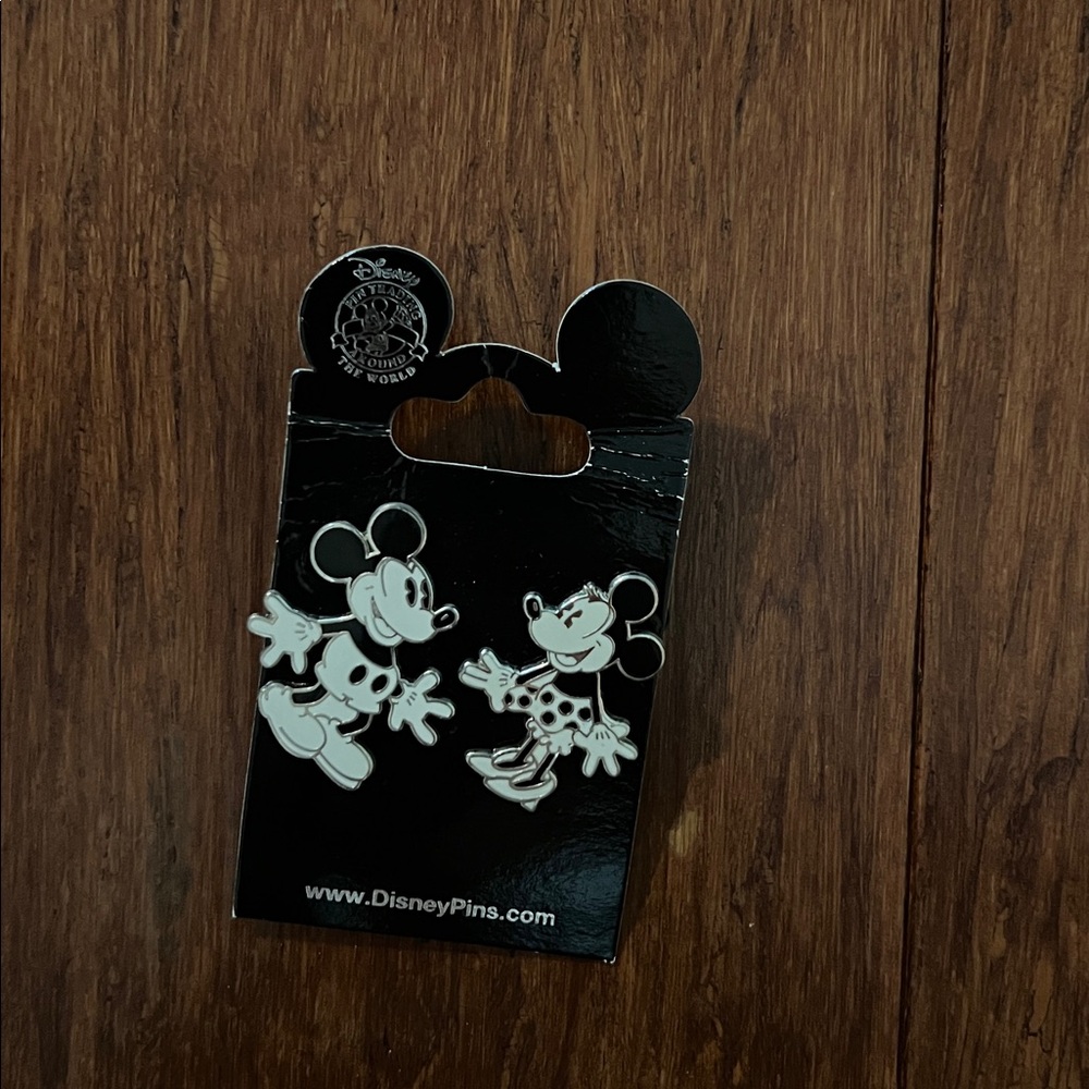 Disney Black and White Mickey and Minnie Pins